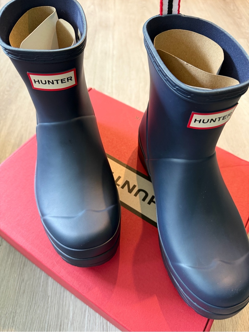 Hunter Wmns PLAY Short Valtameri Blue Rain Boots Rubber Waterproof Size 7 - Picture 3 of 5